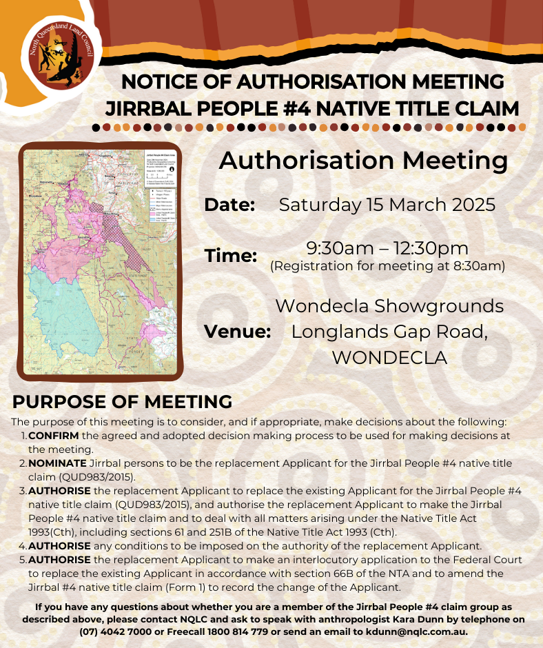 AUTHORISATION MEETING – JIRRBAL PEOPLE #4